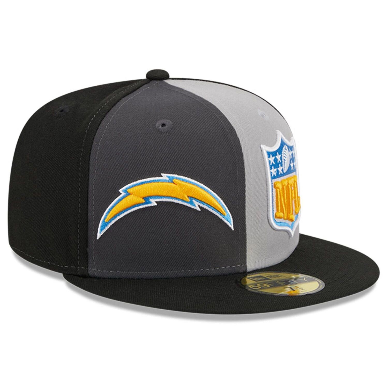 

Мужская шляпа New Era Grey/Black Los Angeles Chargers 2023 Sideline 59FIFTY