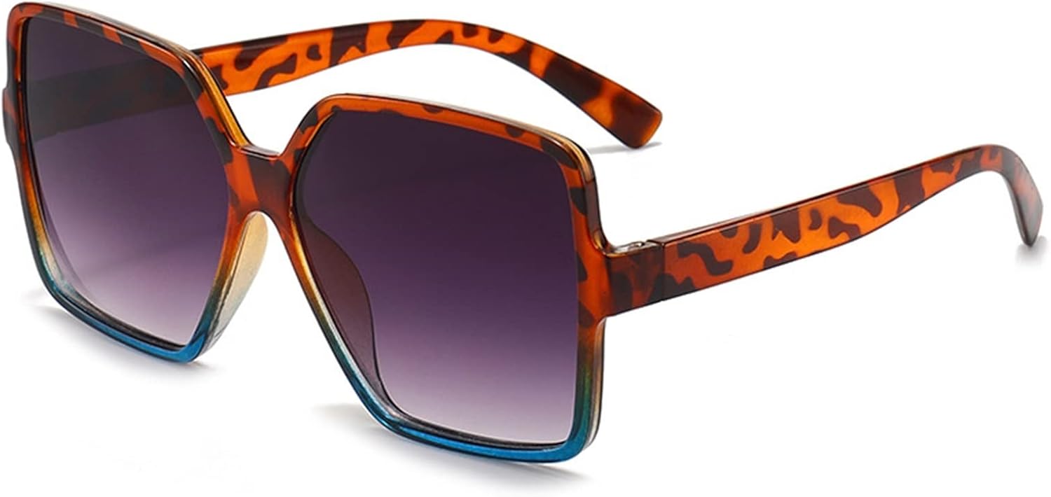 

Солнцезащитные очки квадратной оправы большого размера 2026 года для мужчин и женщин, очки для вождения на открытом воздухе во время отпуска (цвет: B, размер: средний) MTZJH, E