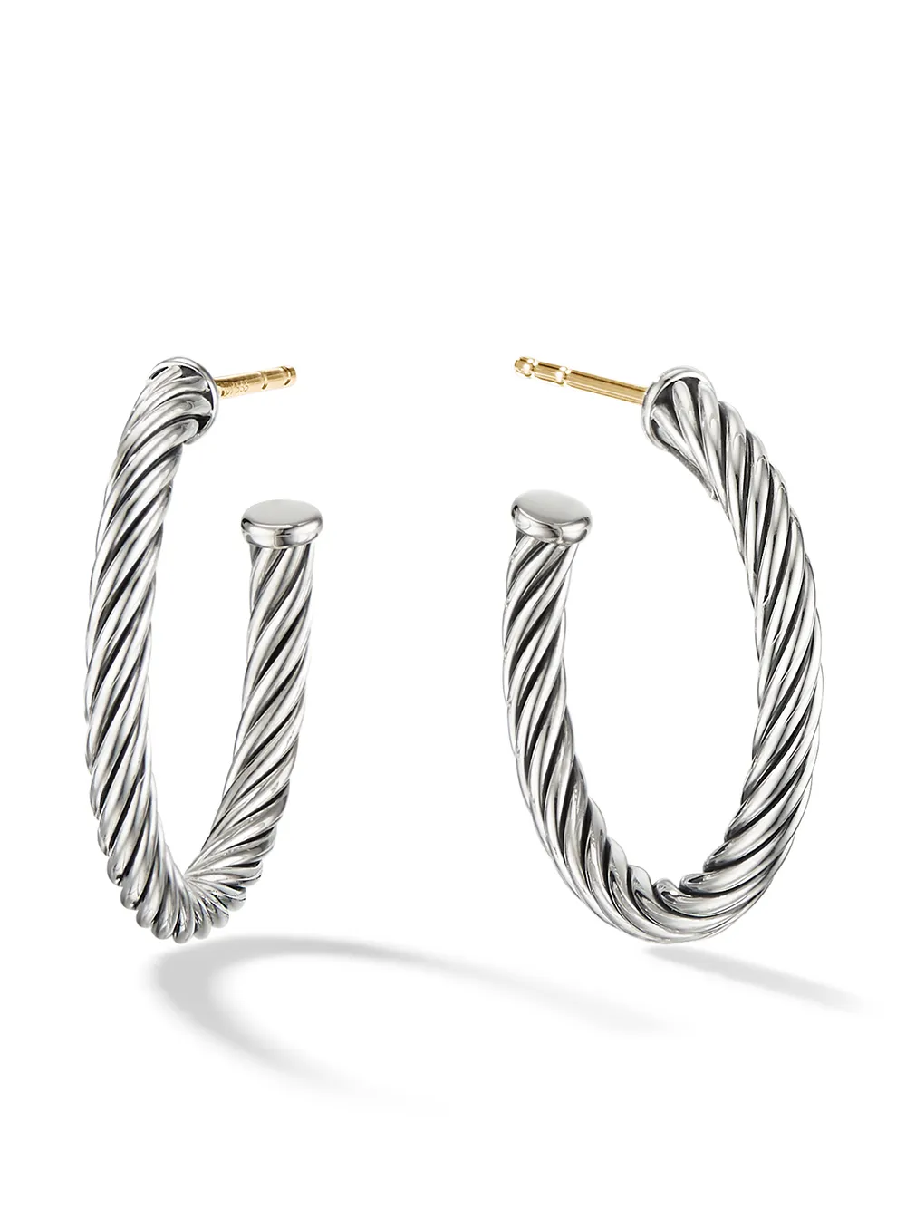 

Серебряные серьги-кольца Cable David Yurman, серебяный