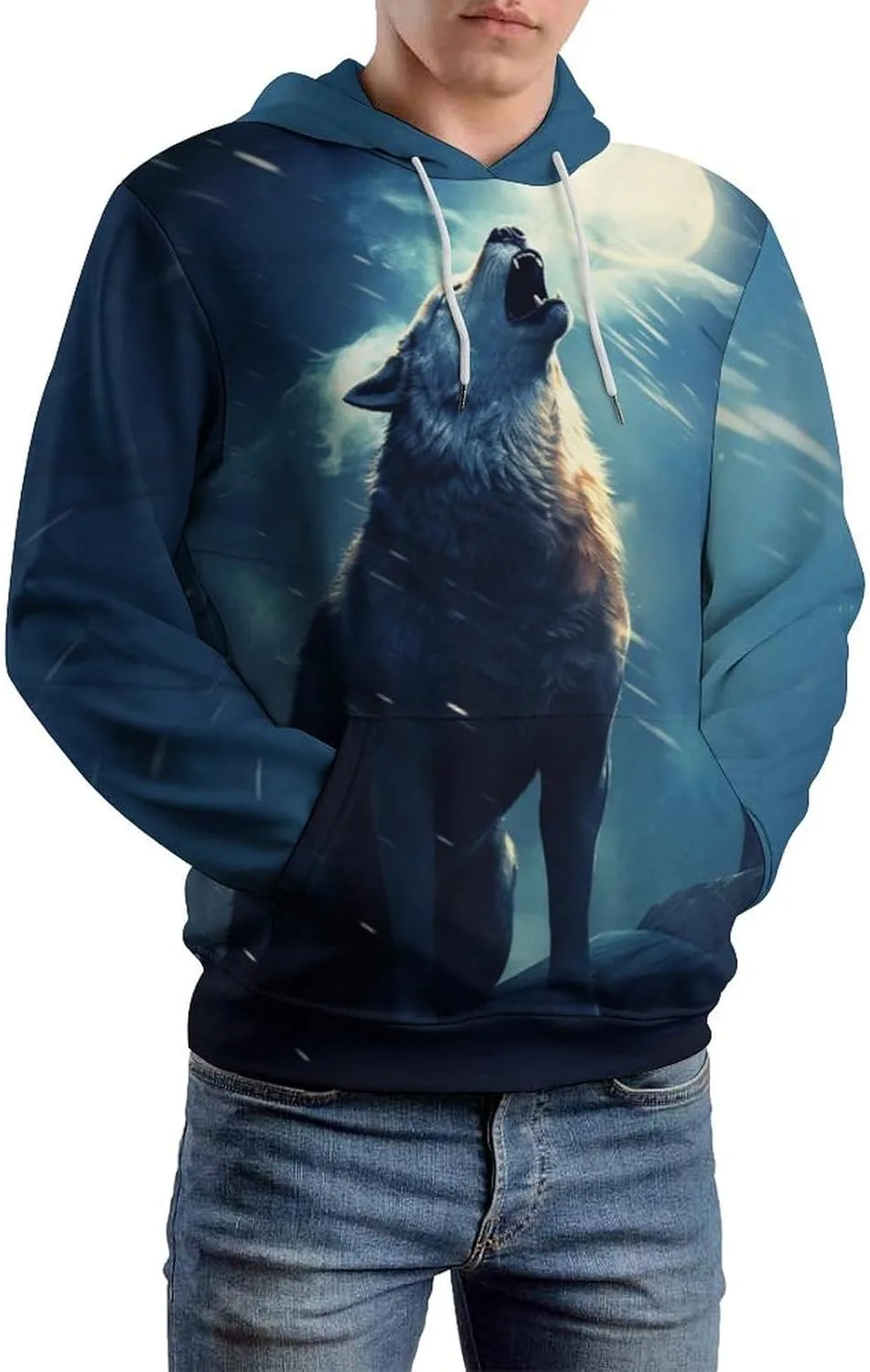 

Толстовка MARSVOVO Galaxy Wolf с капюшоном и 3D-принтом