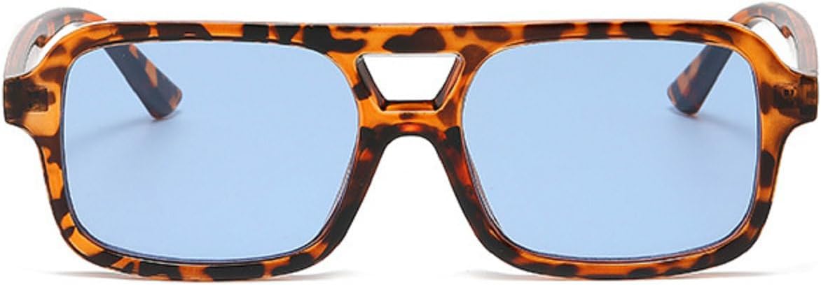 

Модные женские солнцезащитные очки с двойной перемычкой, ретро-очки с заклепками, мужские солнцезащитные очки с градиентным переходом, солнцезащитные очки UV400 5188 Melrose, Leopard Blue