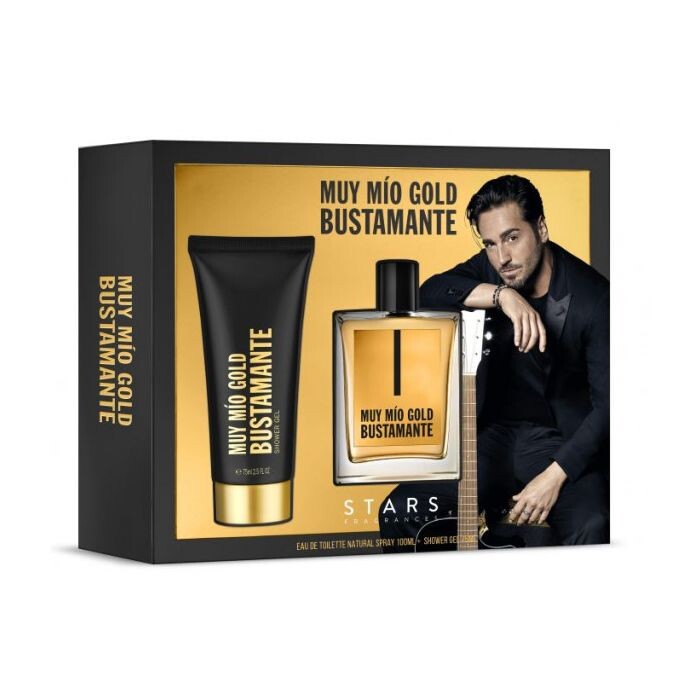 

Туалетная вода унисекс Estuche Muy Mío Gold Eau de Toilette David Bustamante, EDT 100 ml + Gel 75 ml