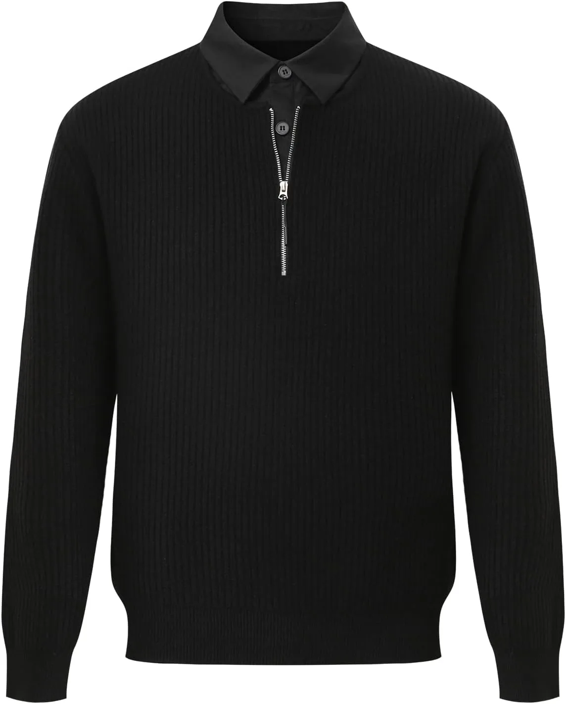 

Мужской пуловер с воротником стойкой и длинными рукавами