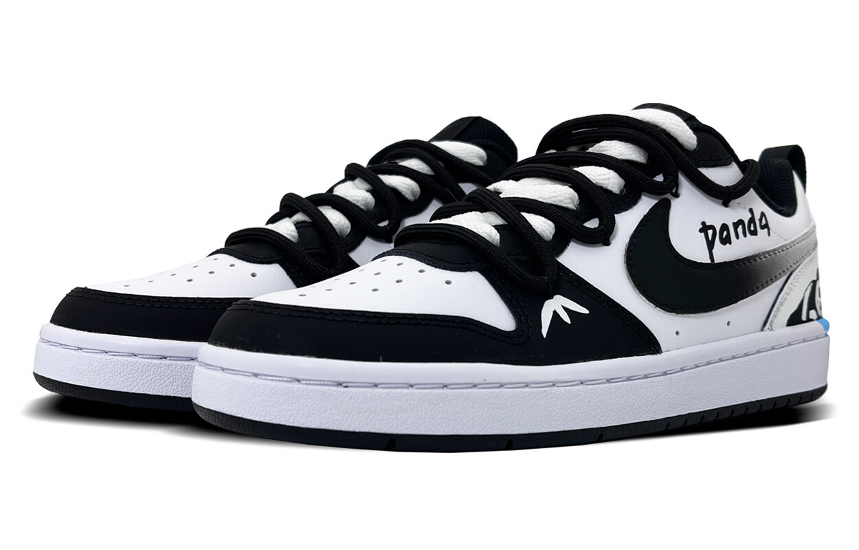 

Кроссовки Nike Court Borough Skateboard Shoes Women's Low-Top Black White, черный/белый