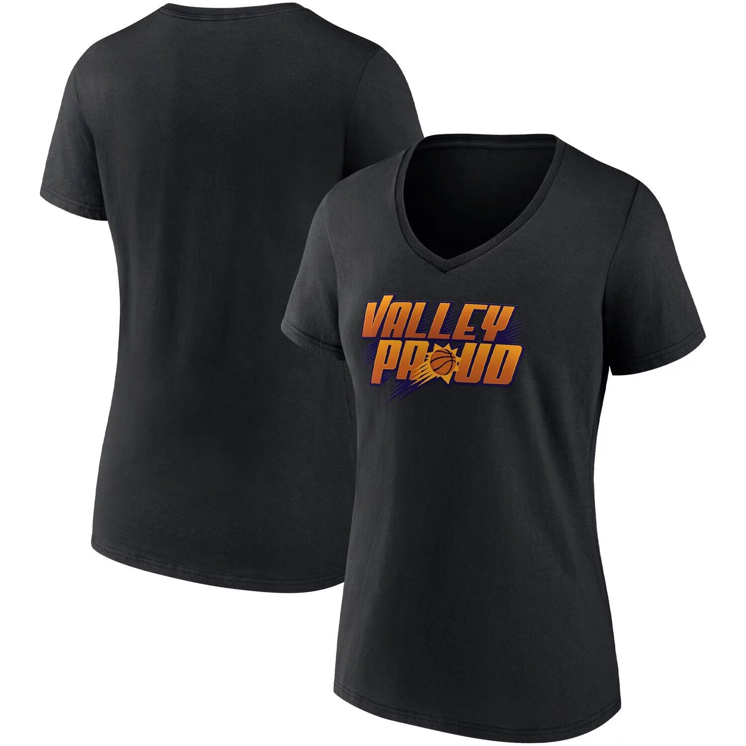 

Женская фирменная футболка Black Phoenix Suns Hometown Collection Valley Proud с v-образным вырезом Fanatics