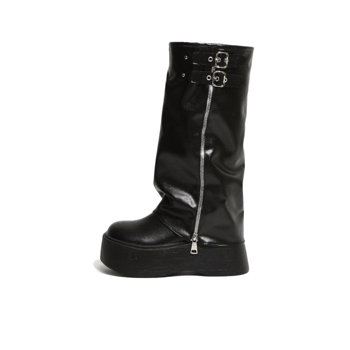 Сапоги до колена 7 см женские SHUMO, Black