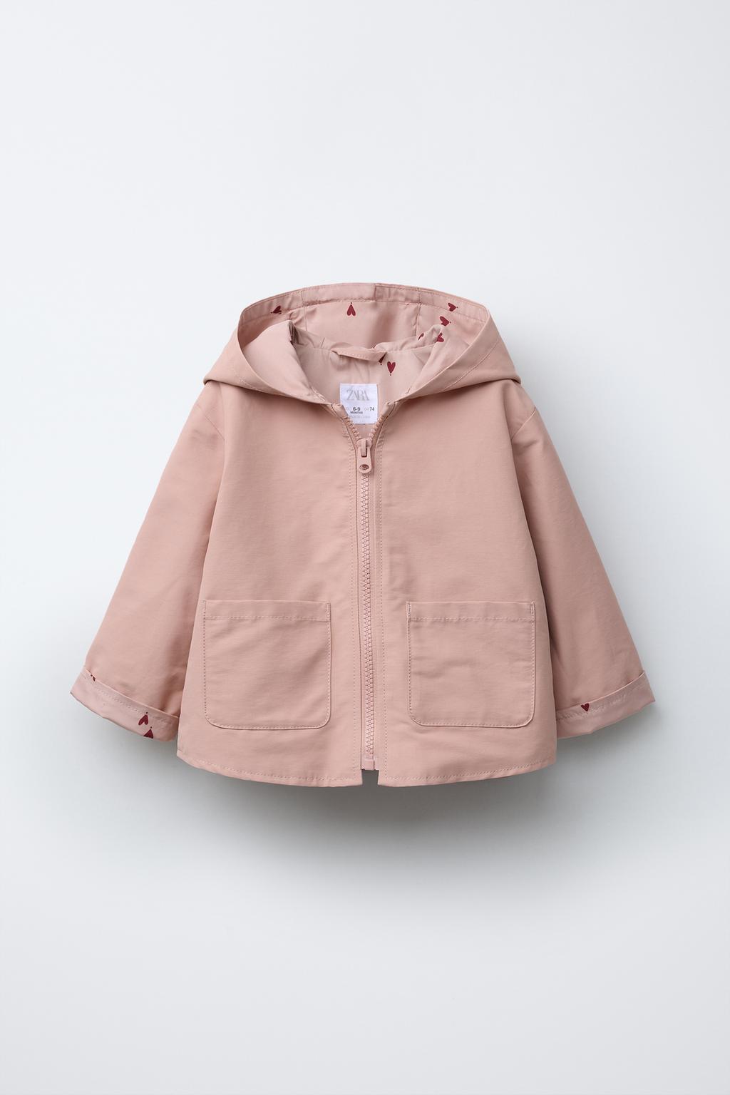

Водоотталкивающая парка "сердце" ZARA, розовый