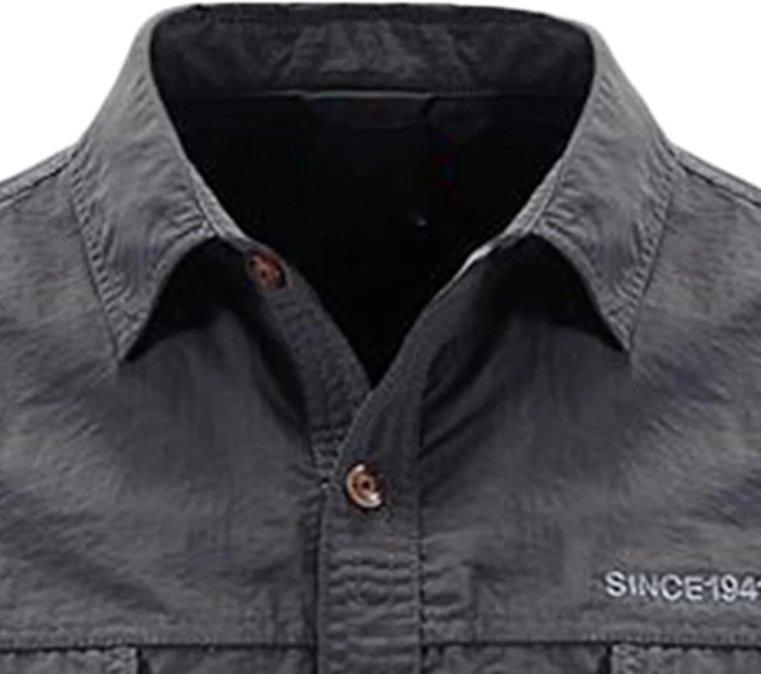 Мужская рубашка с коротким рукавом Casual Slim Fit с карманами — фото 2