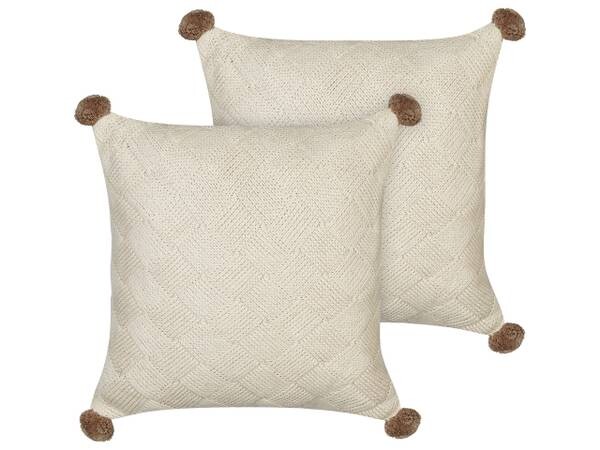 

Подушка Beliani 2 шт OBERONIA, 45x45x45 см цвет beige/braun