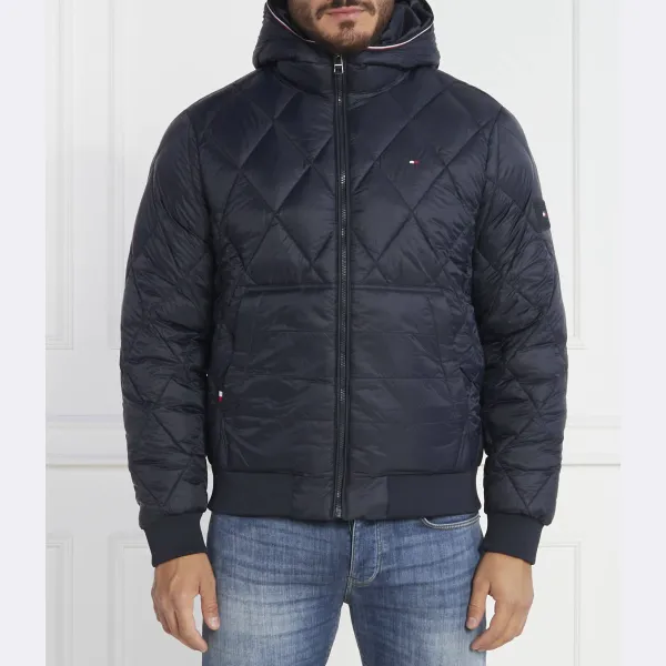 

Стеганая куртка классического кроя из смешанного материала Tommy Hilfiger, синий