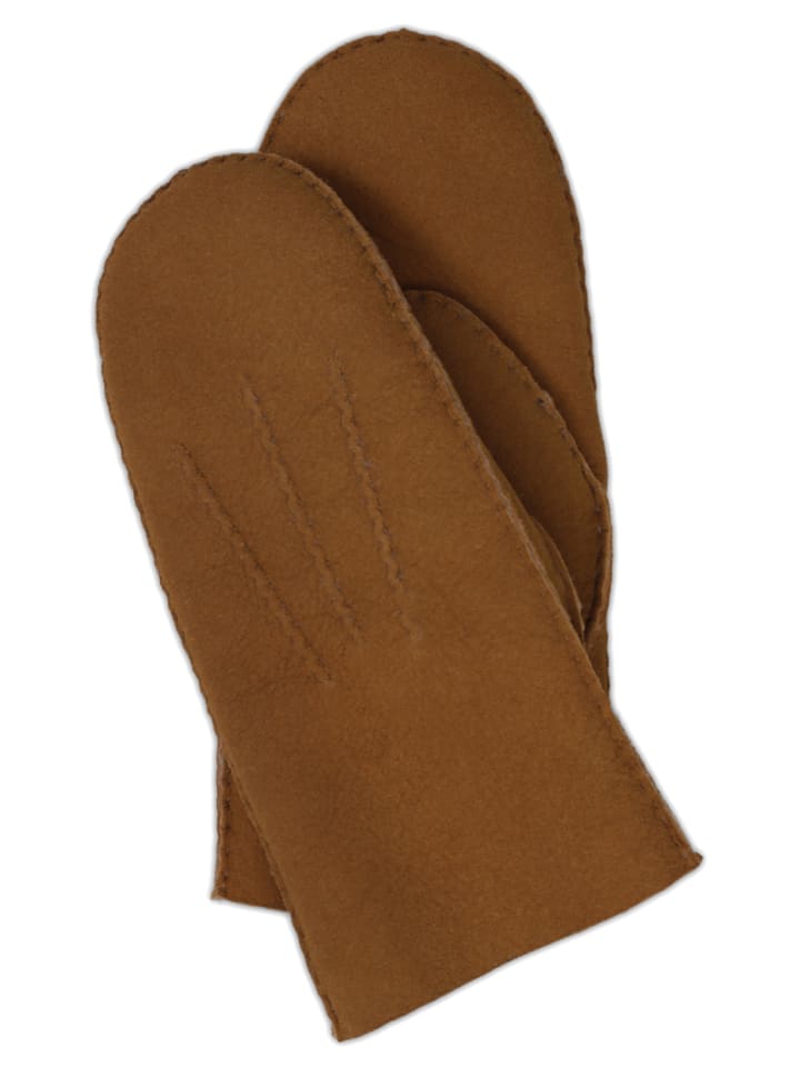 

CASH-MERE.CH Кожаные варежки с подкладкой из овечьей кожи цвета фундука