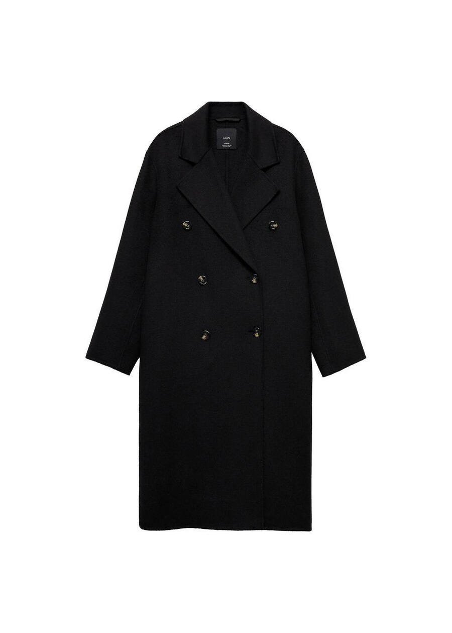 

Шерстяное пальто MANGO Between-Seasons Coat Picarol, черный