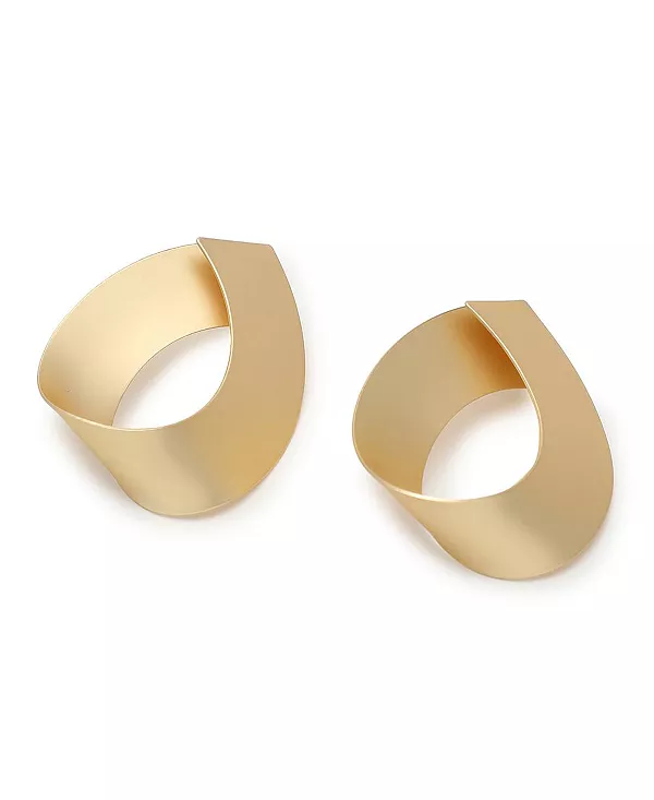 

Женские золотые металлические серьги-подвески с закрученным стержнем Sohi, gold