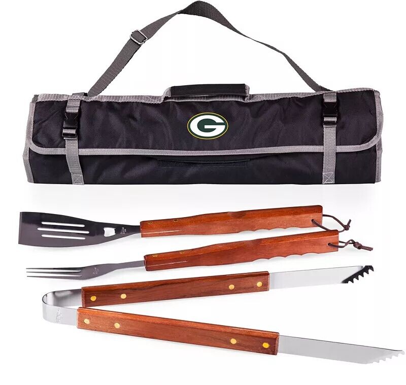 

Набор из трех предметов для барбекю и гриля Picnic Time Green Bay Packers