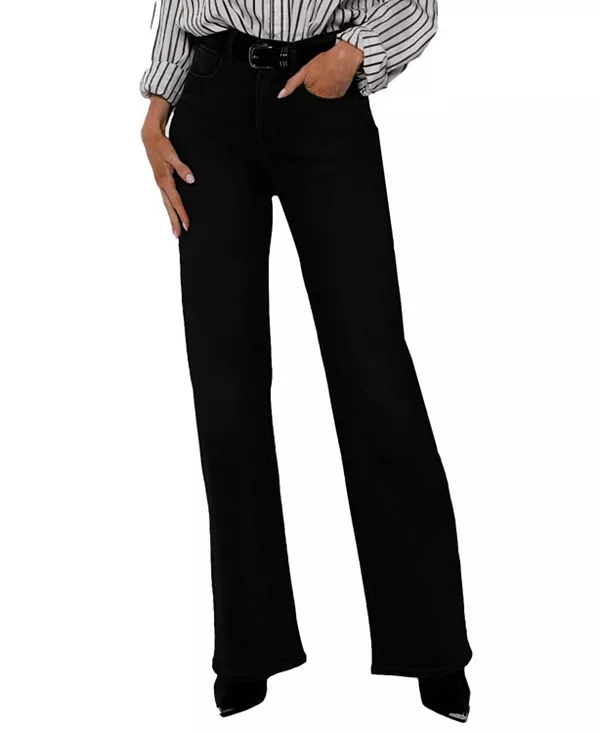 

Джинсы с высокой посадкой и расклешенными штанинами, цвет черный. Rudes Denim, черный