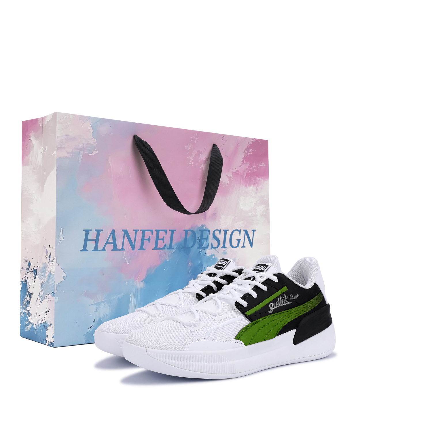 

PUMA Мужские баскетбольные кроссовки Clyde Hardwood Abrasion Resistant Coverage Low top черный зеленый