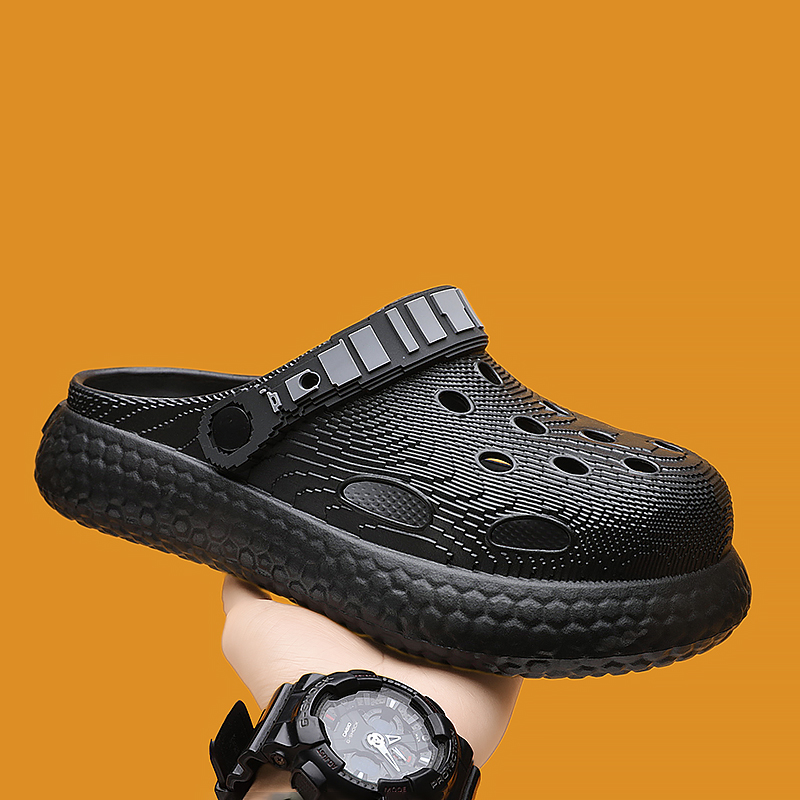 NB CROSS Клоги унисекс HG-108D черно-серые, цвет HG-108D Black Gray — фото 3