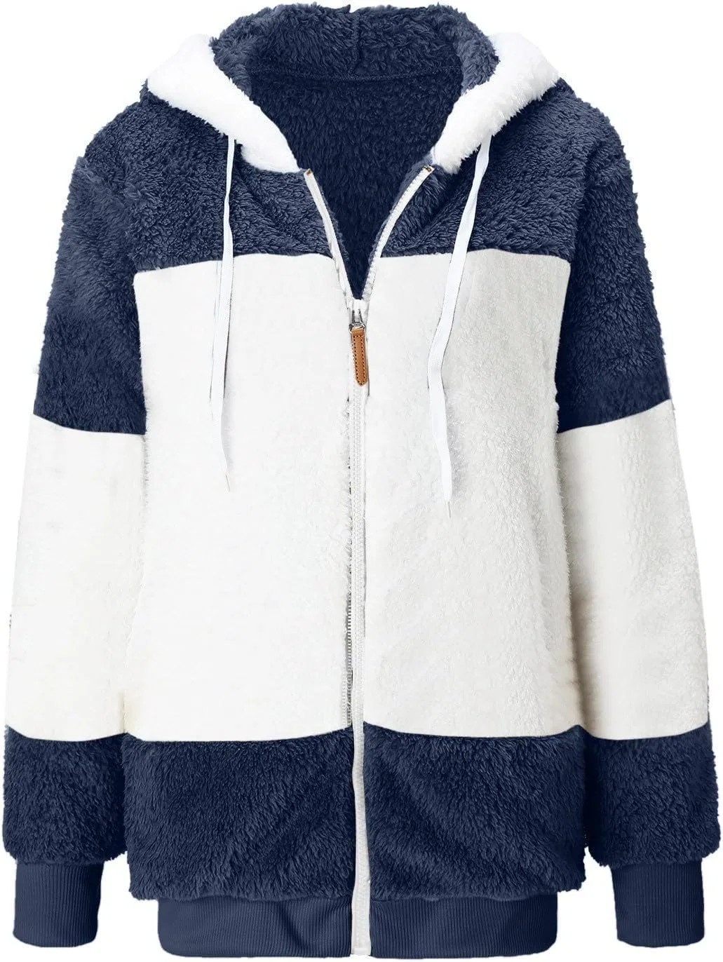 Худи с вышивкой, оверсайз, Outerwear Long Sleeve Embroidery Script Logo Zip Hooded Jacket, синий — фото 4