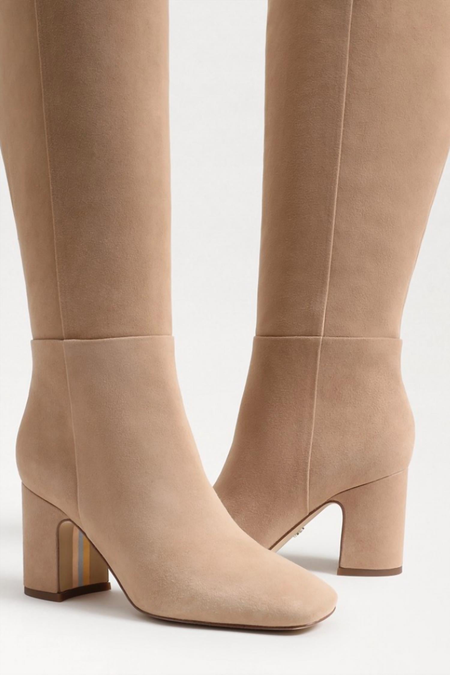 Женские высокие ботинки Faren до колена в светло-карамельном цвете Sam Edelman, Light Caramel — фото 4