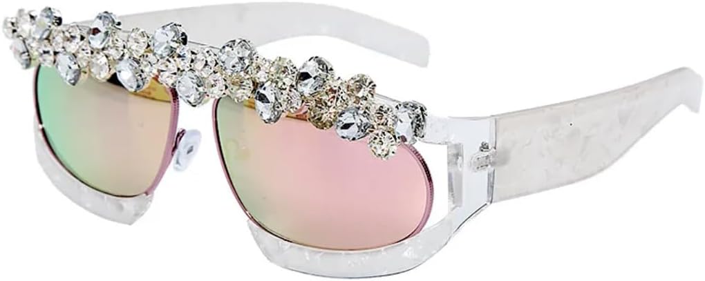 

Солнцезащитные очки «кошачий глаз» ручной работы с крупными бриллиантами, персонализированные, модные, стильные, с зеркальными линзами, как у фотоаппарата TVTBBVV, White