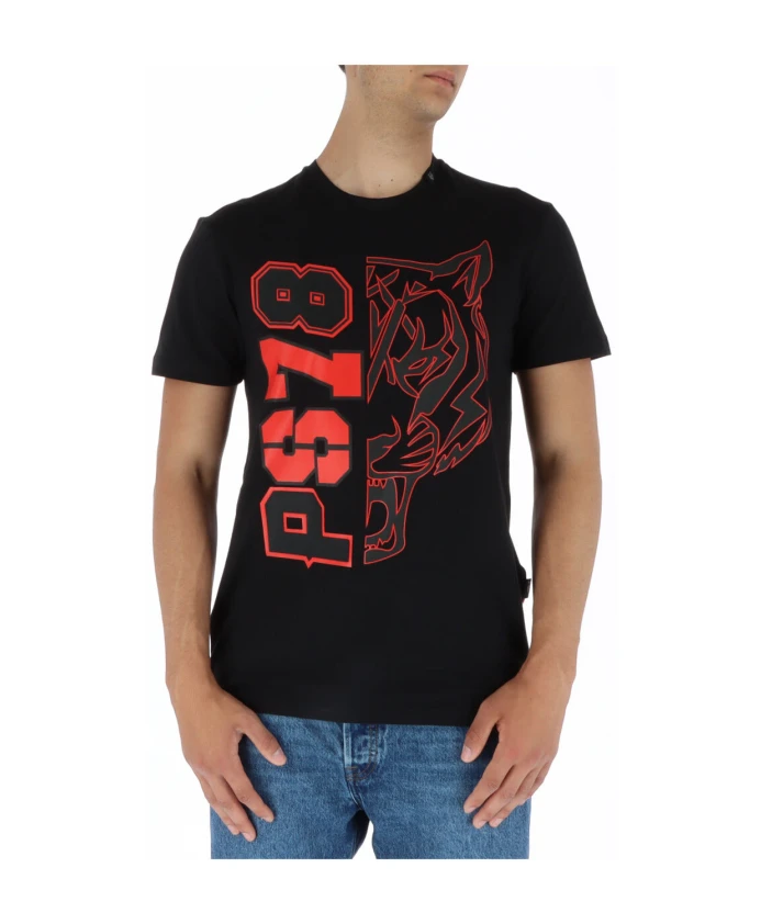 

Черная футболка с короткими рукавами и круглым вырезом, с принтом Plein Sport, черный