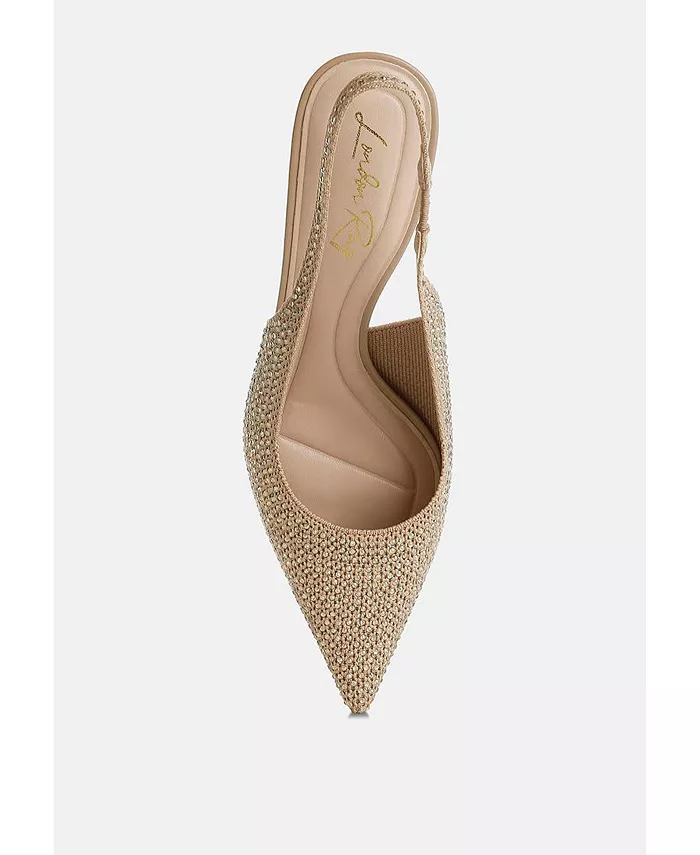 Женские босоножки Julep Flyknit с камнями и ремешком на щиколотке London Rag, загар/бежевый — фото 4