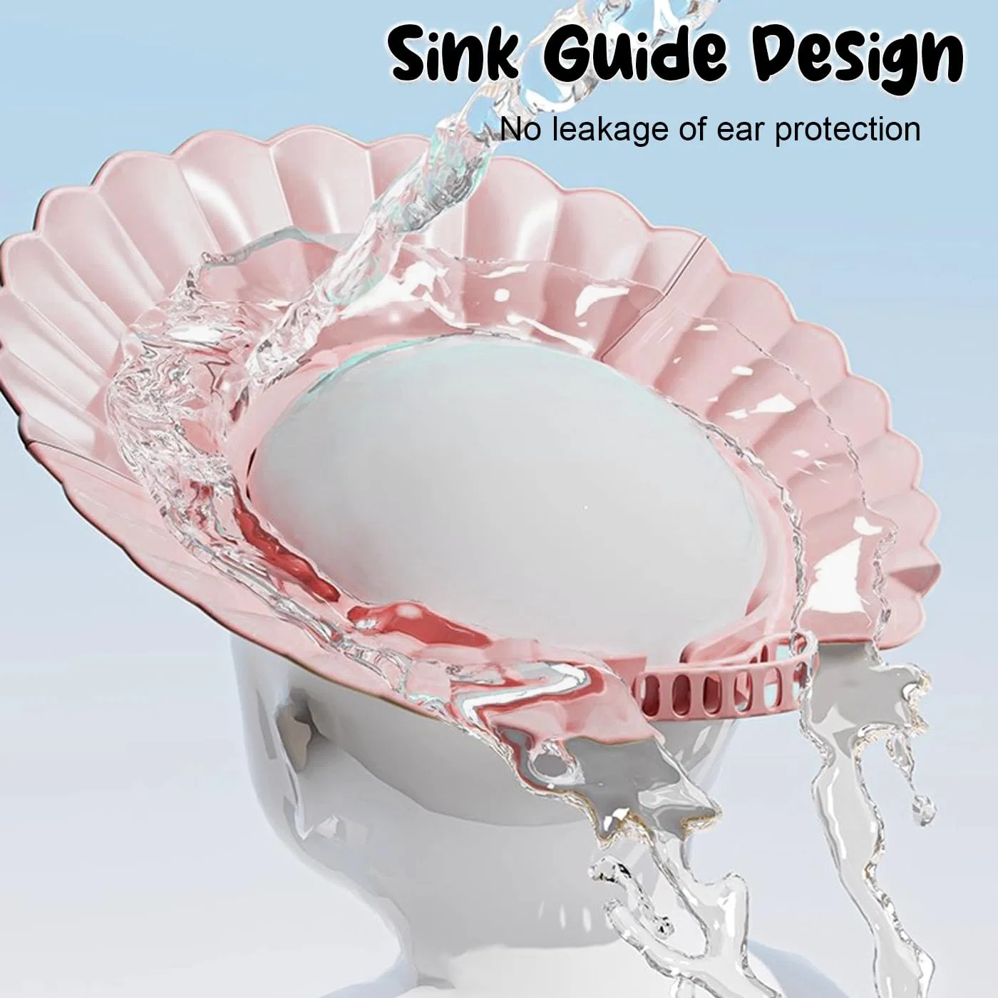 Детская шапочка для душа в форме ракушки Kamhbe, Shell Pink — фото 3