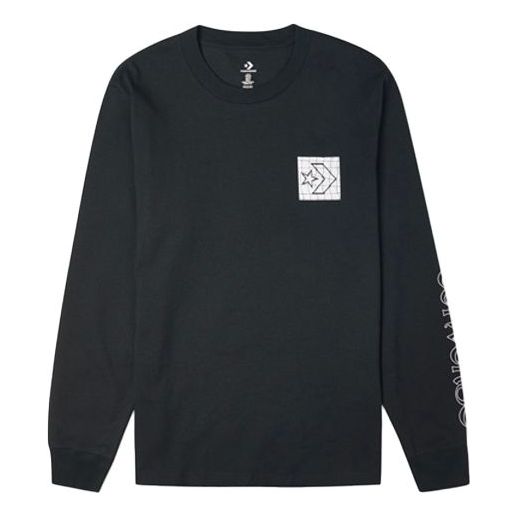 

Футболка Converse Distorted Court Long Sleeve T-Shirt 'Black' 10021108-A01, черный