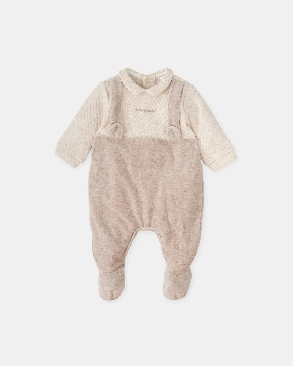 

Комбинезон с ножками для младенца, эффект 2 в 1, сырой и песочный Tutto Piccolo, светло-бежевый