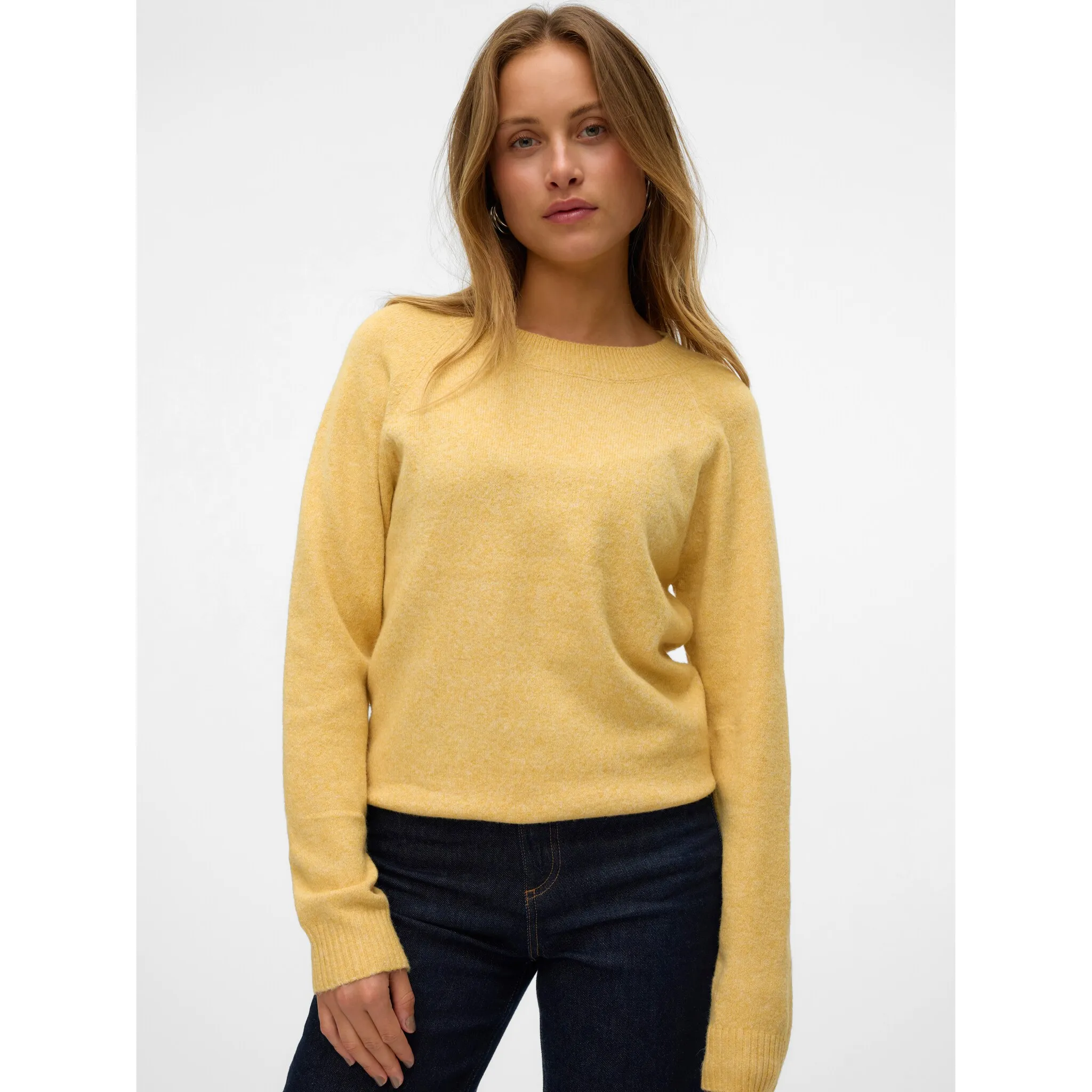 

Свитер Vero Moda с круглым вырезом "VMDOFFY LS O-NECK BLOUSE GA NOOS", цвет Golden Spice Detail:Melange