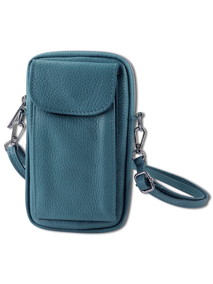 

Наплечная сумка Toscanto Umhängetasche, Handtasche Leder hellblau ca. 12cm