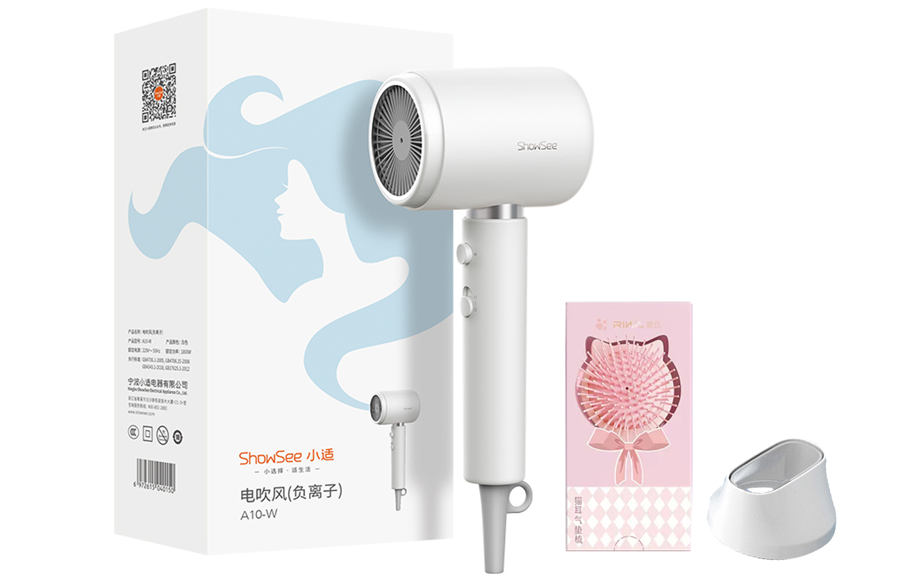 

Фен для волос Showsee, White Premium (with cat ear cushion comb)