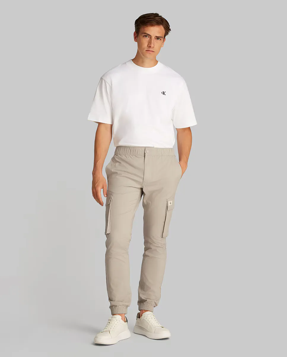 

Брюки карго мужские постиранные скинни фит Calvin Klein Jeans, серый