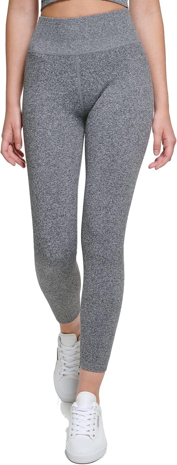 

Женские леггинсы Calvin Klein Thin Rib High Talys, длина 7/8, Black Heather