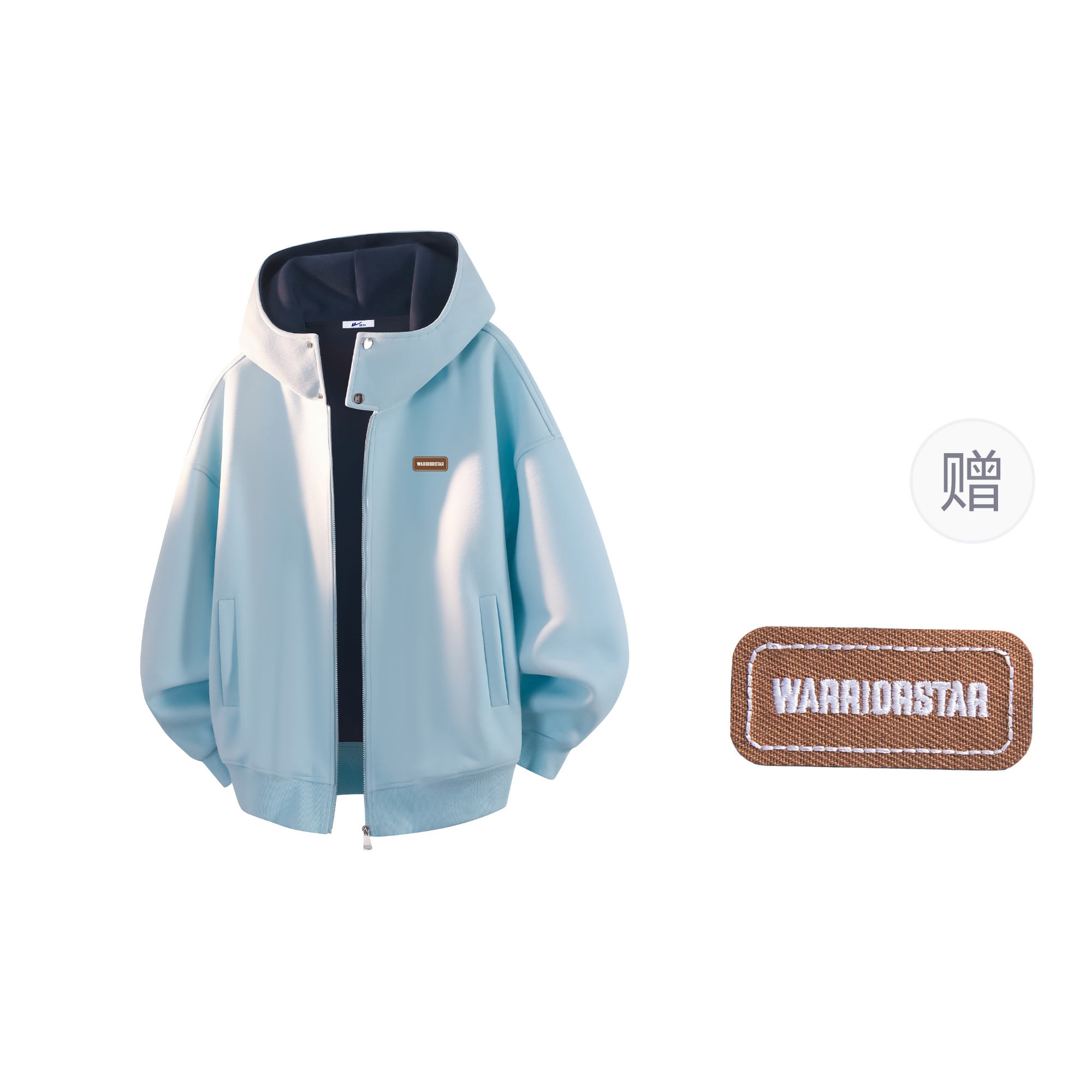 

Кардиган с капюшоном Unisex Moderate WARRIOR, moon синий[free diy badge]