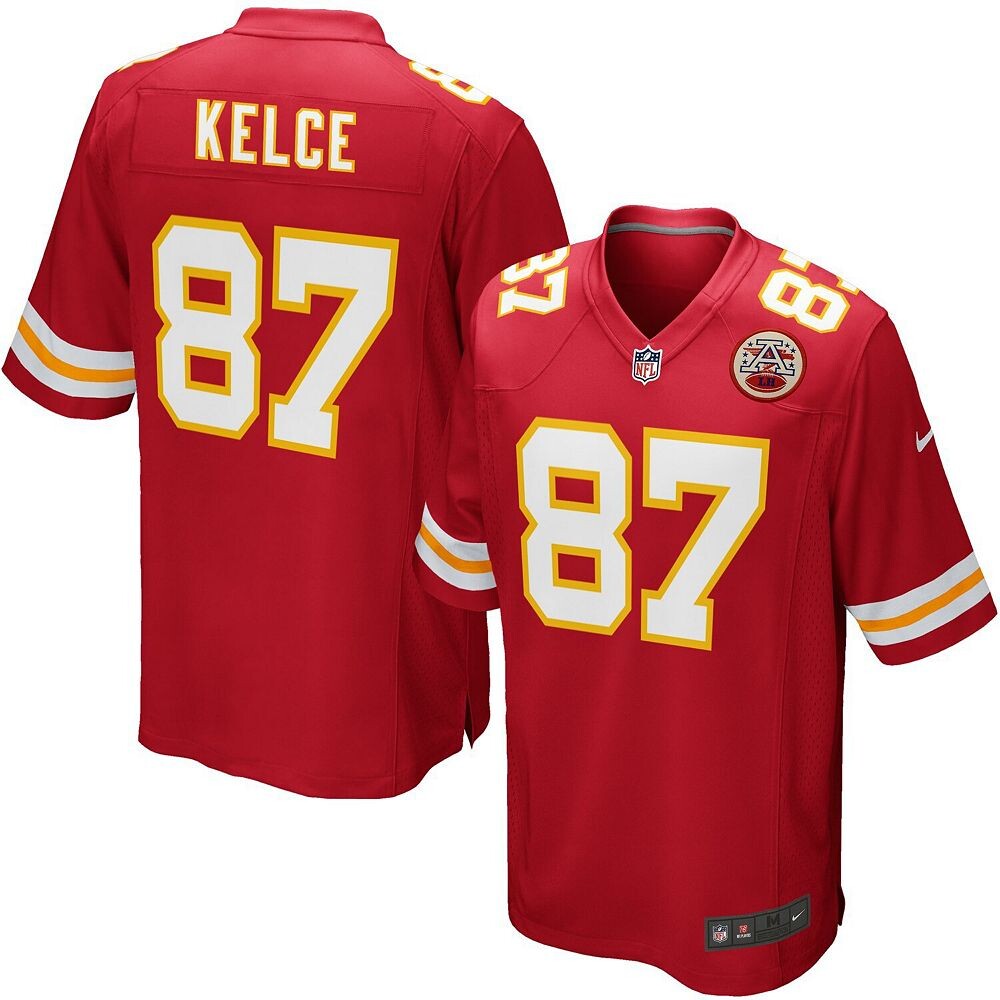 

Молодежная футболка Nike Travis Kelce Red Kansas City Chiefs Team Color Game, цвет Chf Red