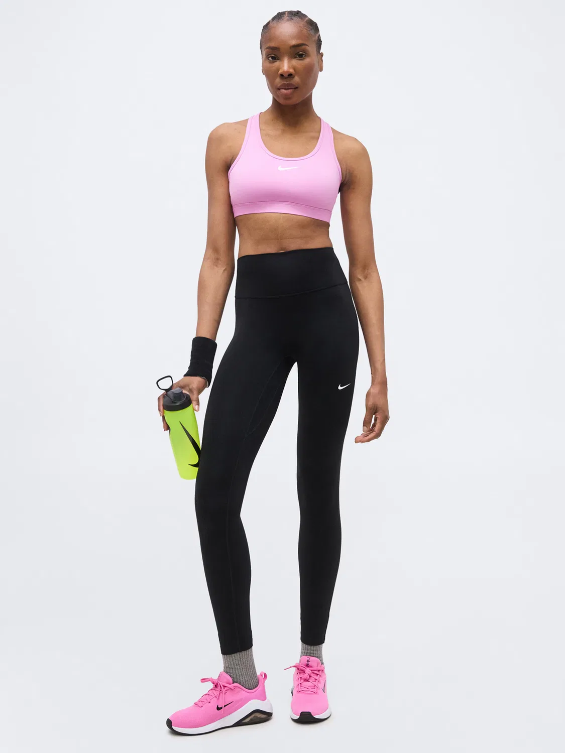 Спортивный бюстгальтер-бралетт с логотипом 'SWOOSH' Nike, Light Pink — фото 4