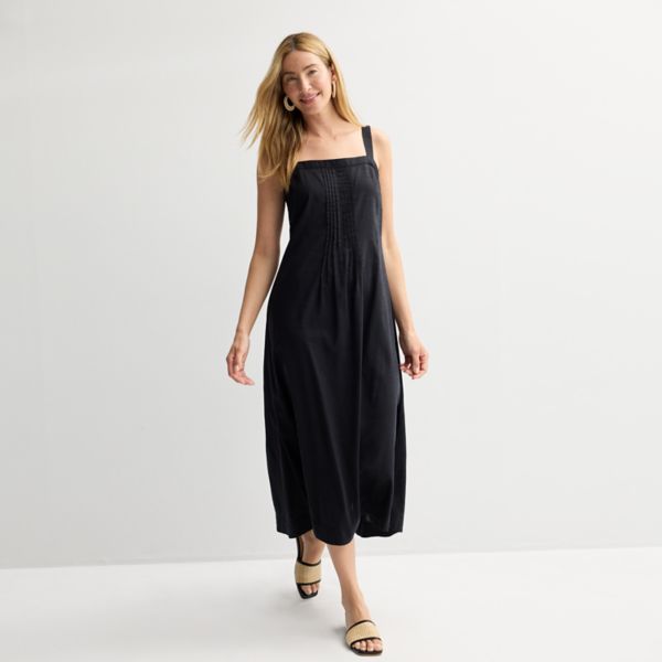 

Миниатюрное макси-платье с защипами Petite pintuck tank Sonoma Goods For Life, цвет pitch black