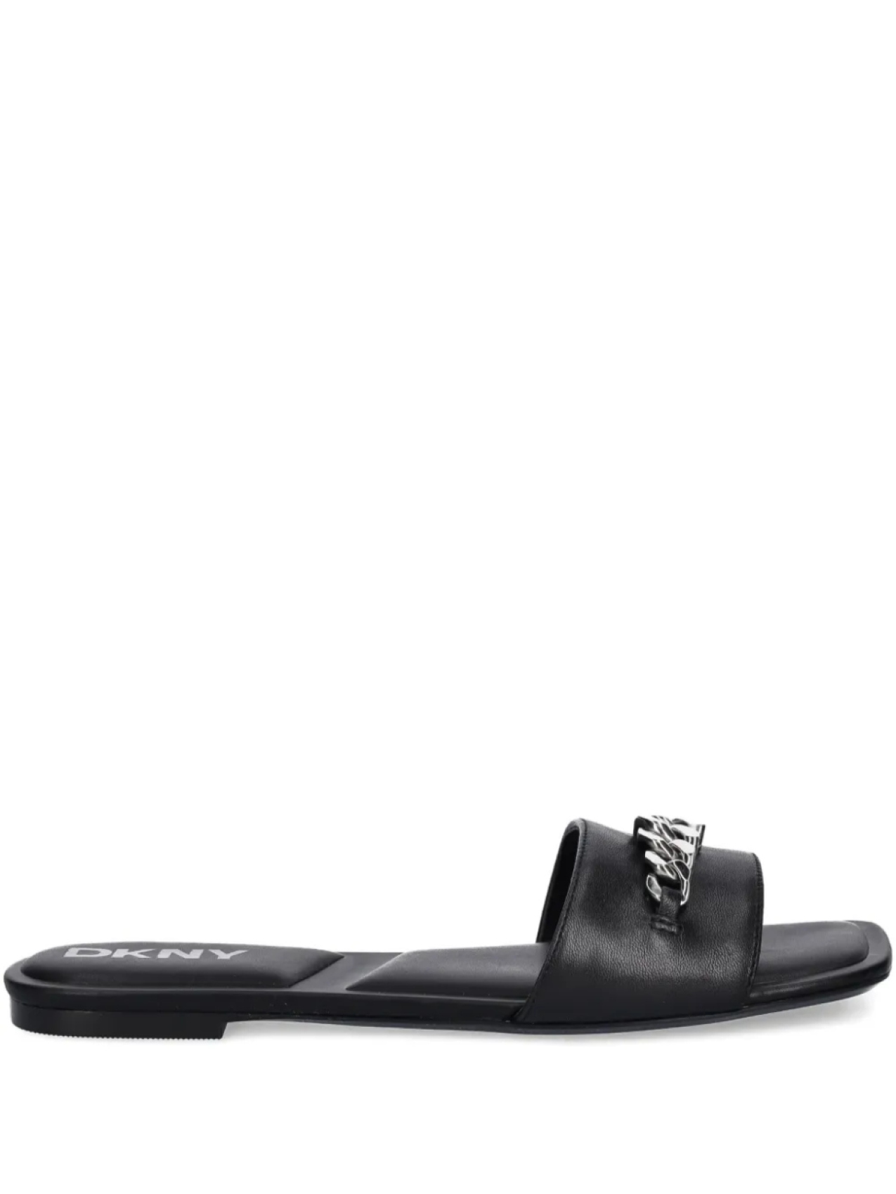 Кожаные слайдеры DKNY, черный