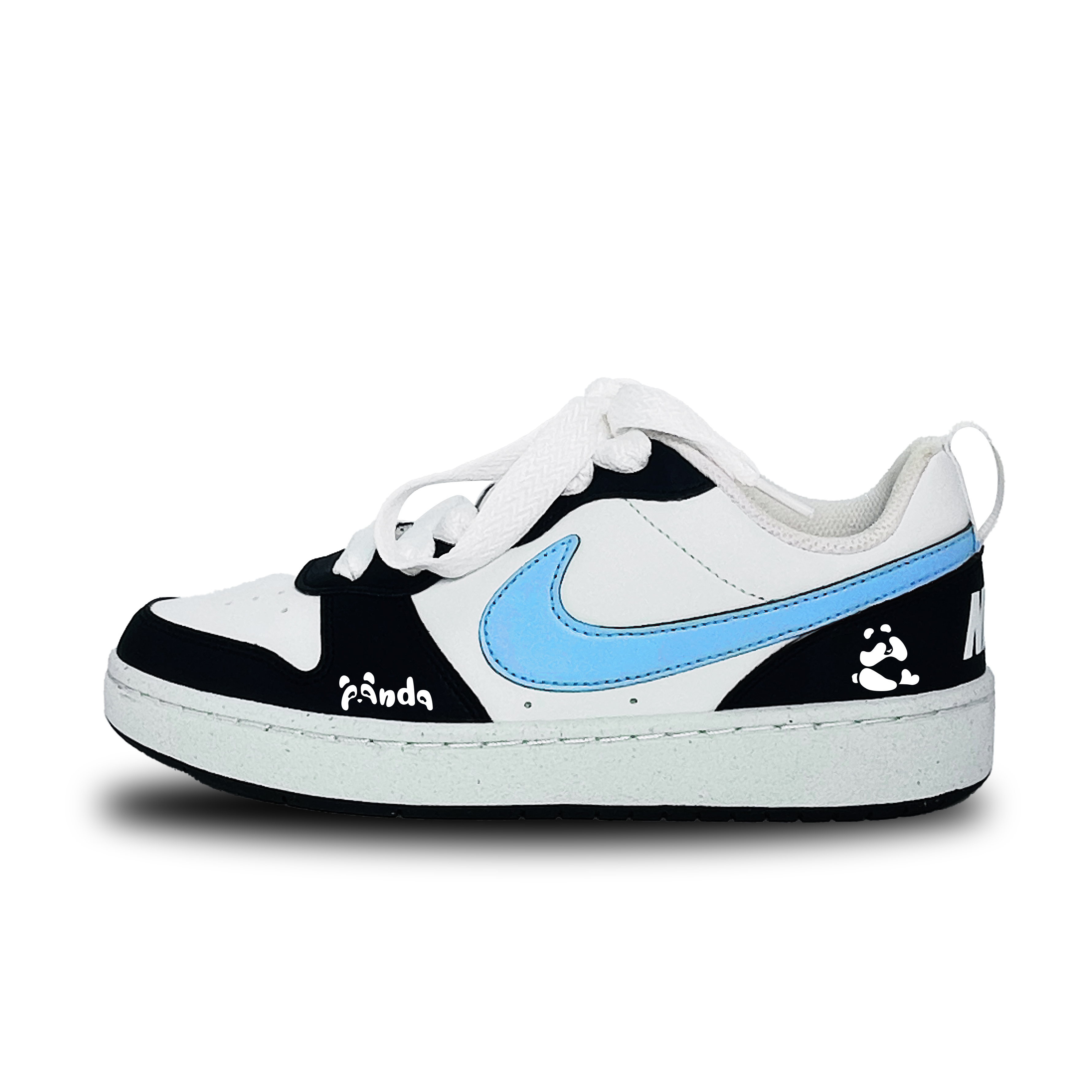 

Детские кроссовки для скейтбординга Court Borough Blue Panda с нескользящей подошвой и износостойкими подошвами для подростков Nike, синий