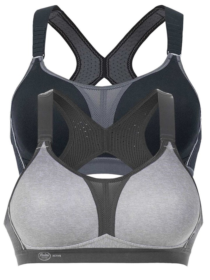 

Спортивный бюстгальтер Anita, цвет heather grey schwarz/anthrazit