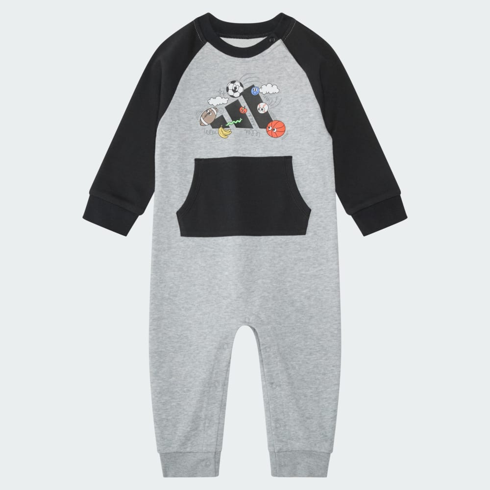 

Комбинезон Adidas Long Sleeve Color Block French Terry Coverall, цвет Medium Grey Heather