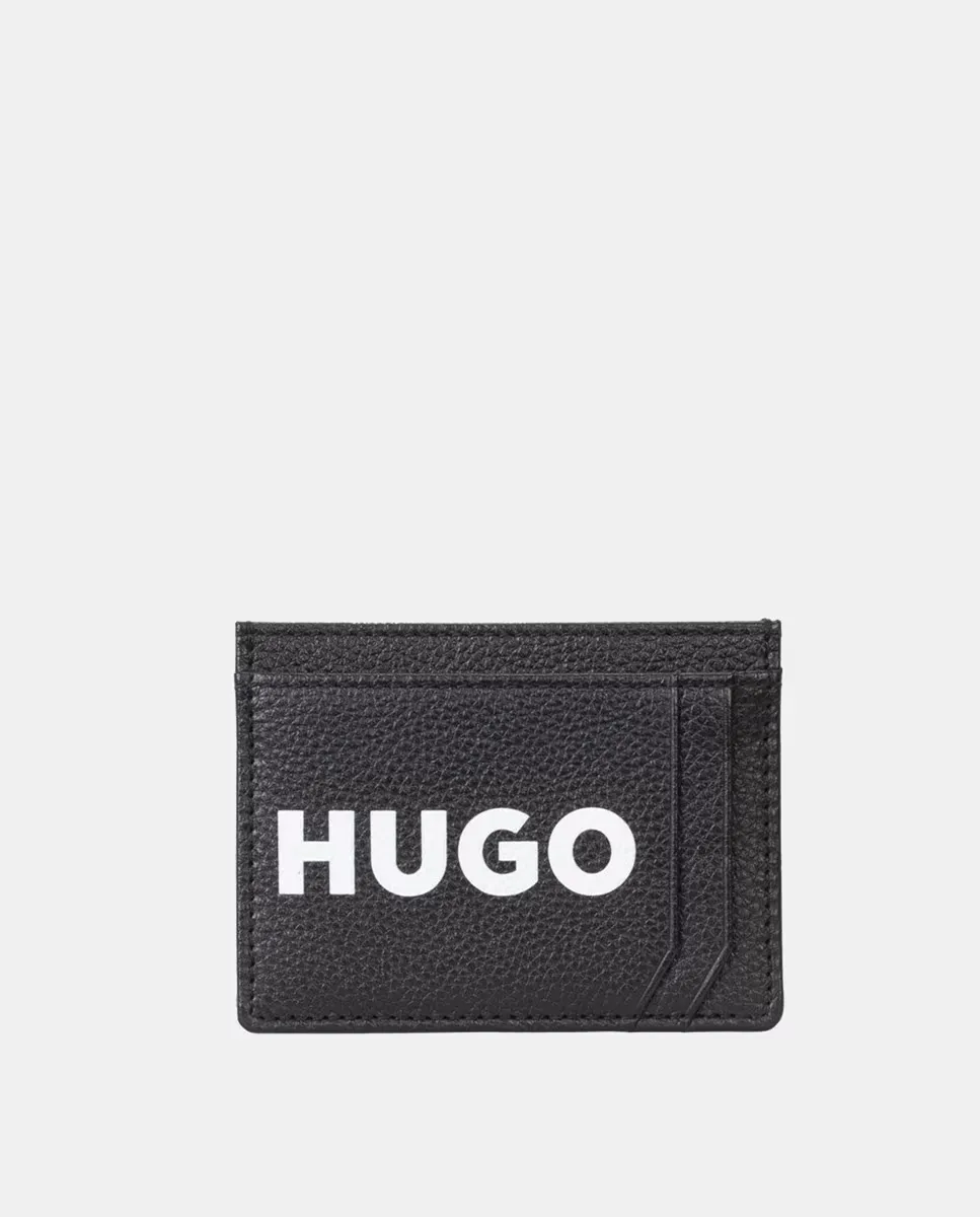 

Кошелек для карт из гранулированной кожи Hugo, черный