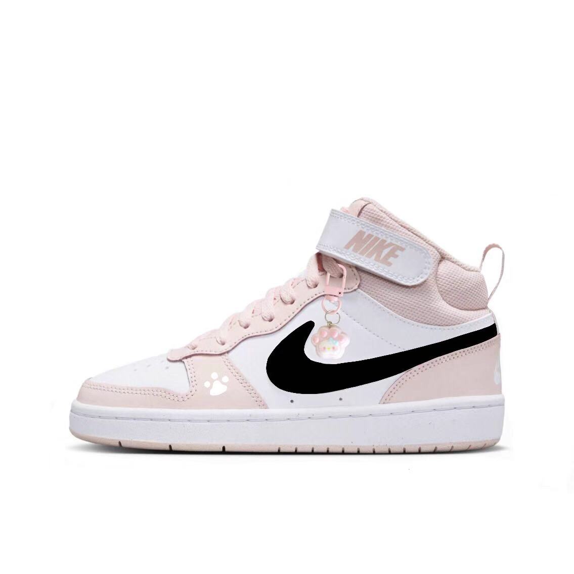 

Nike Кроссовки для скейтбординга Court Sweet Pink With Black Print Mid top для детей и подростков