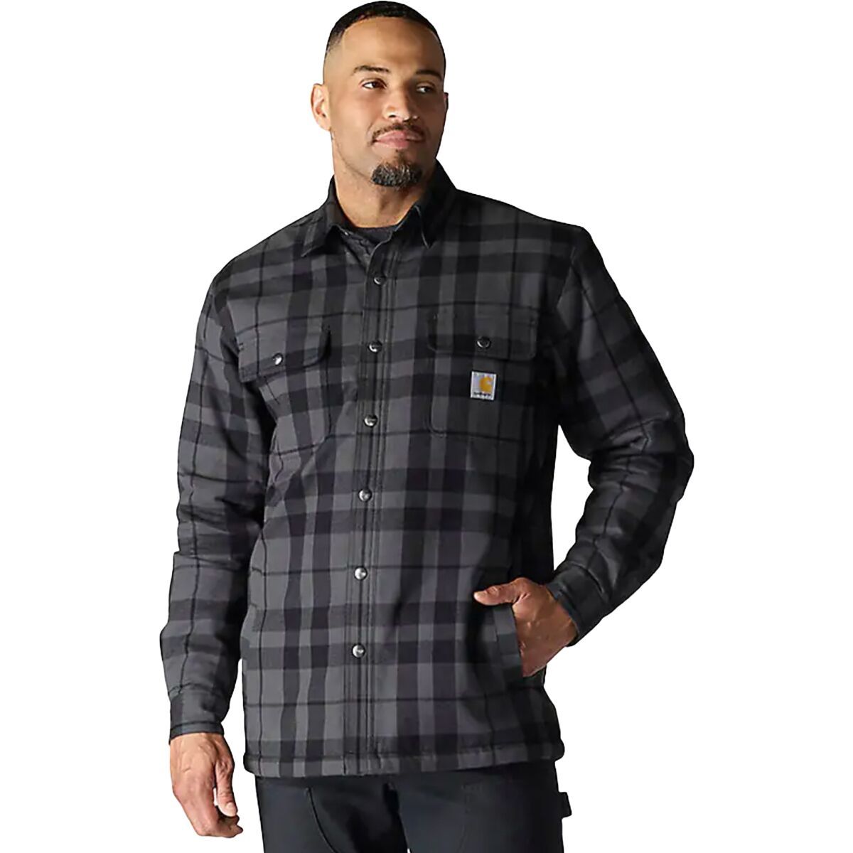 

Рубашка-куртка Relaxed Fit Flannel с подкладкой из шерпы Carhartt, цвет shadow