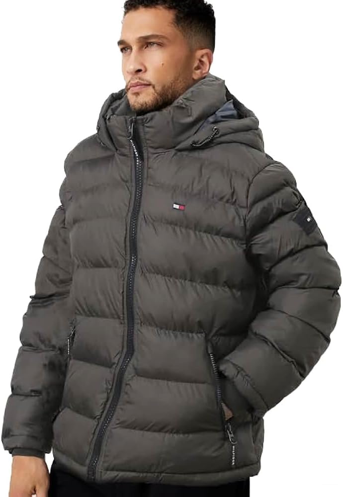 

Мужская стеганая куртка с капюшоном Tommy Hilfiger (стандартная и для больших и высоких), Charcoal