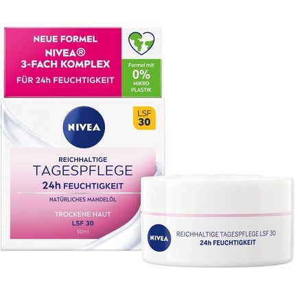 

Дневной крем Nivea Rich 24h Moisture SPF 30 50 мл с натуральным маслом миндаля и магнолии