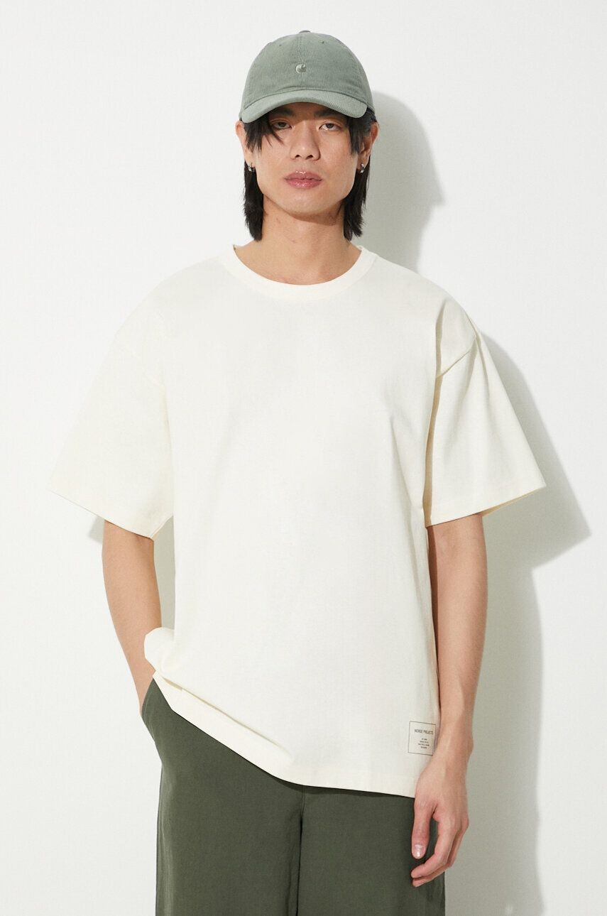 

Simon Свободная хлопковая футболка с принтом Norse Projects, бежевый