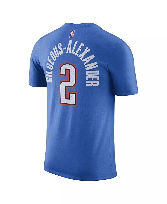 Мужская футболка Shai Gilgeous-Alexander Blue Oklahoma City Thunder Icon 2022/23 с именем и номером Performance Nike, синий — фото 2