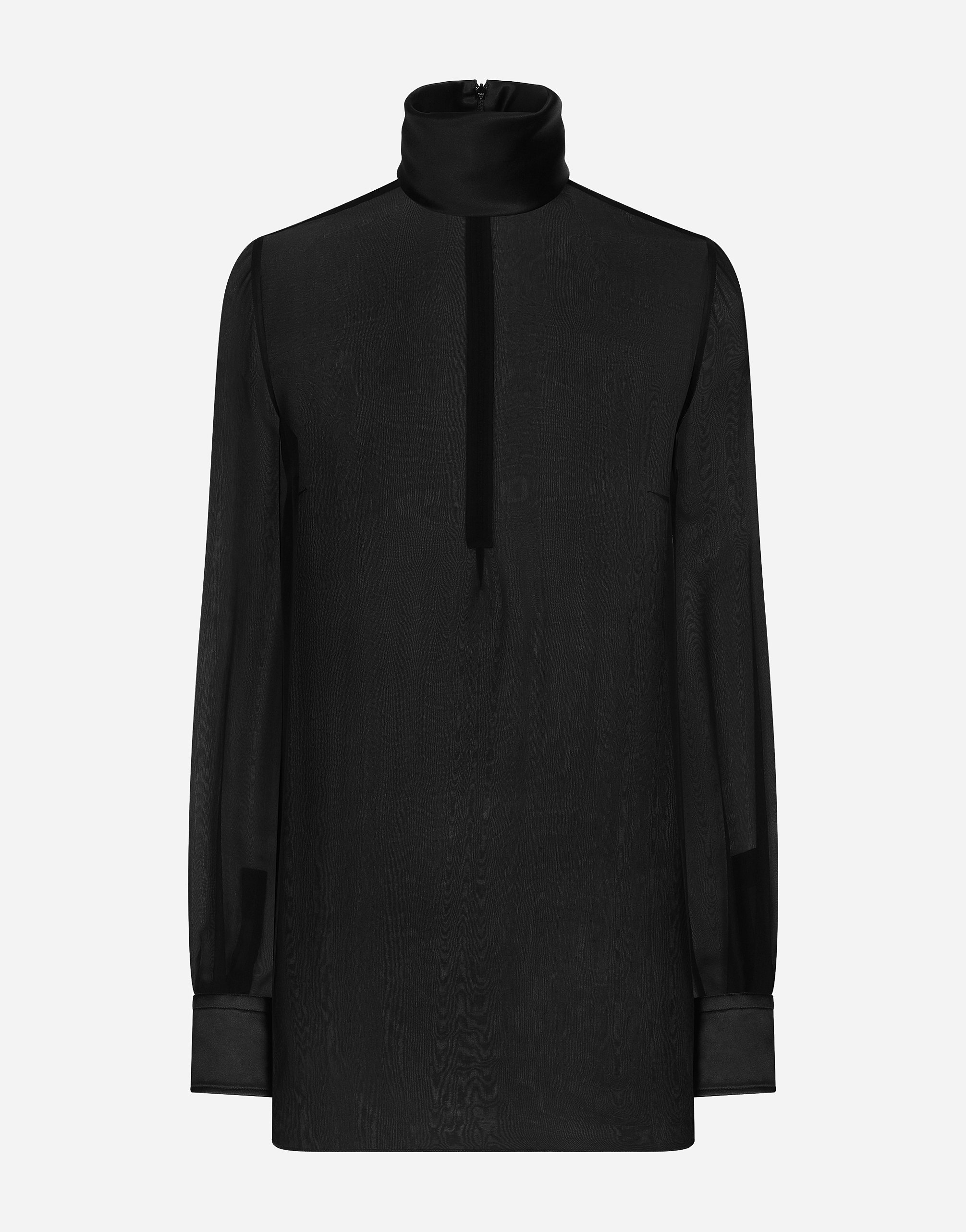 

Блузка из шелкового шифона с деталями из шелкового сатина Dolce & Gabbana, черный